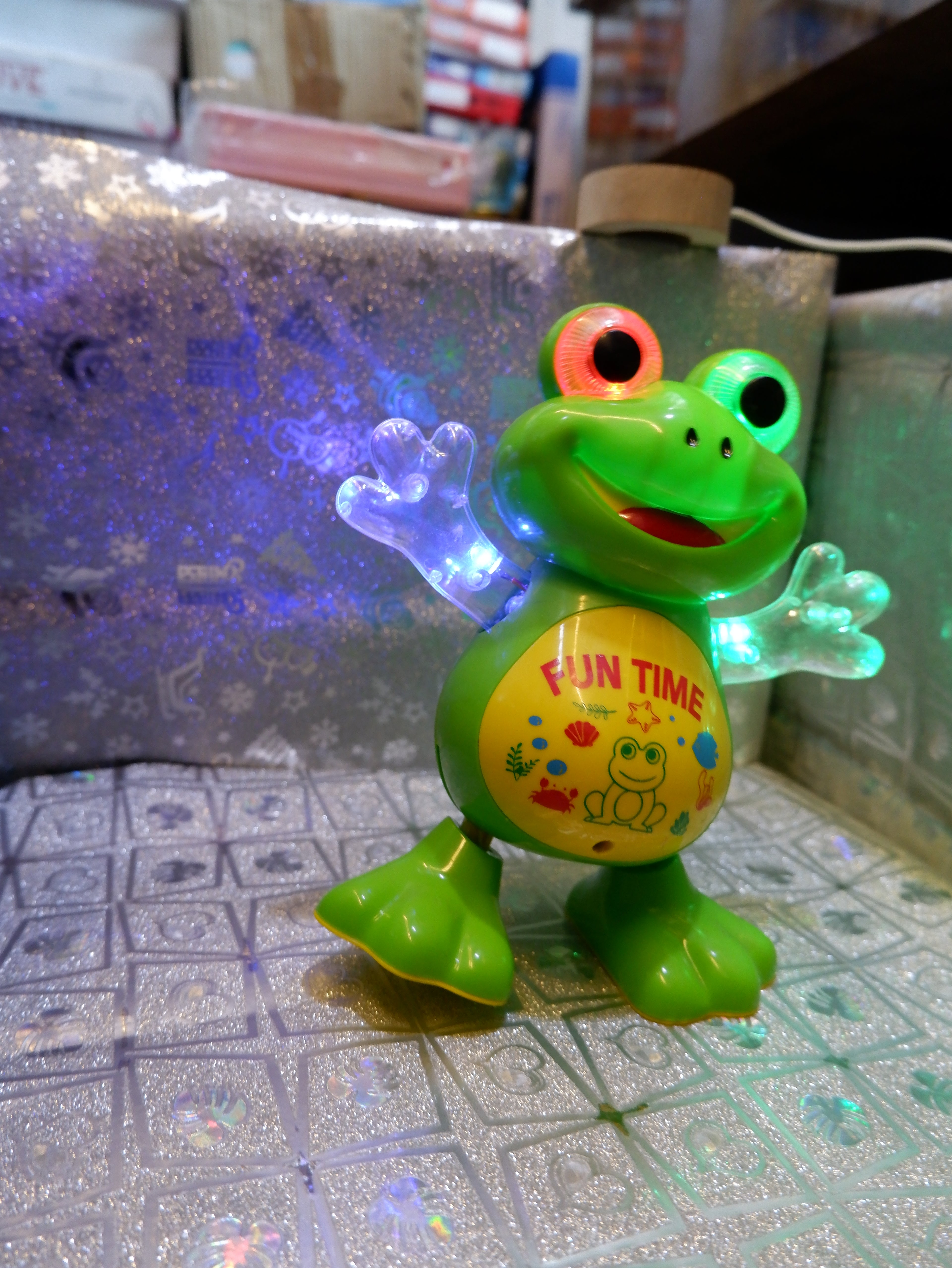 musical light-up toy frog.