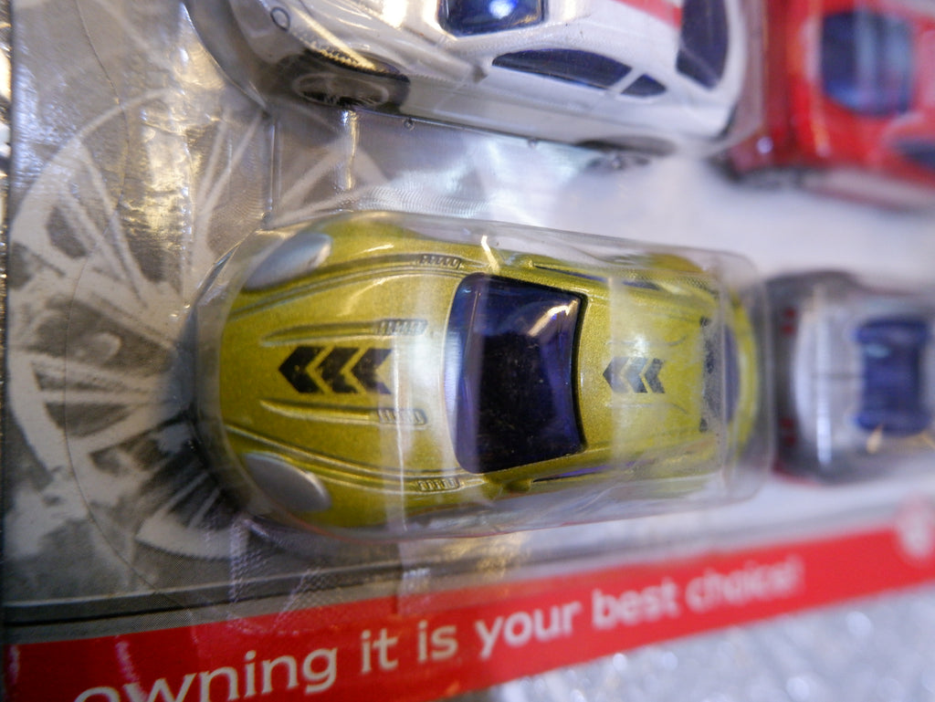 set of six die-cast alloy toy cars in a mini series package